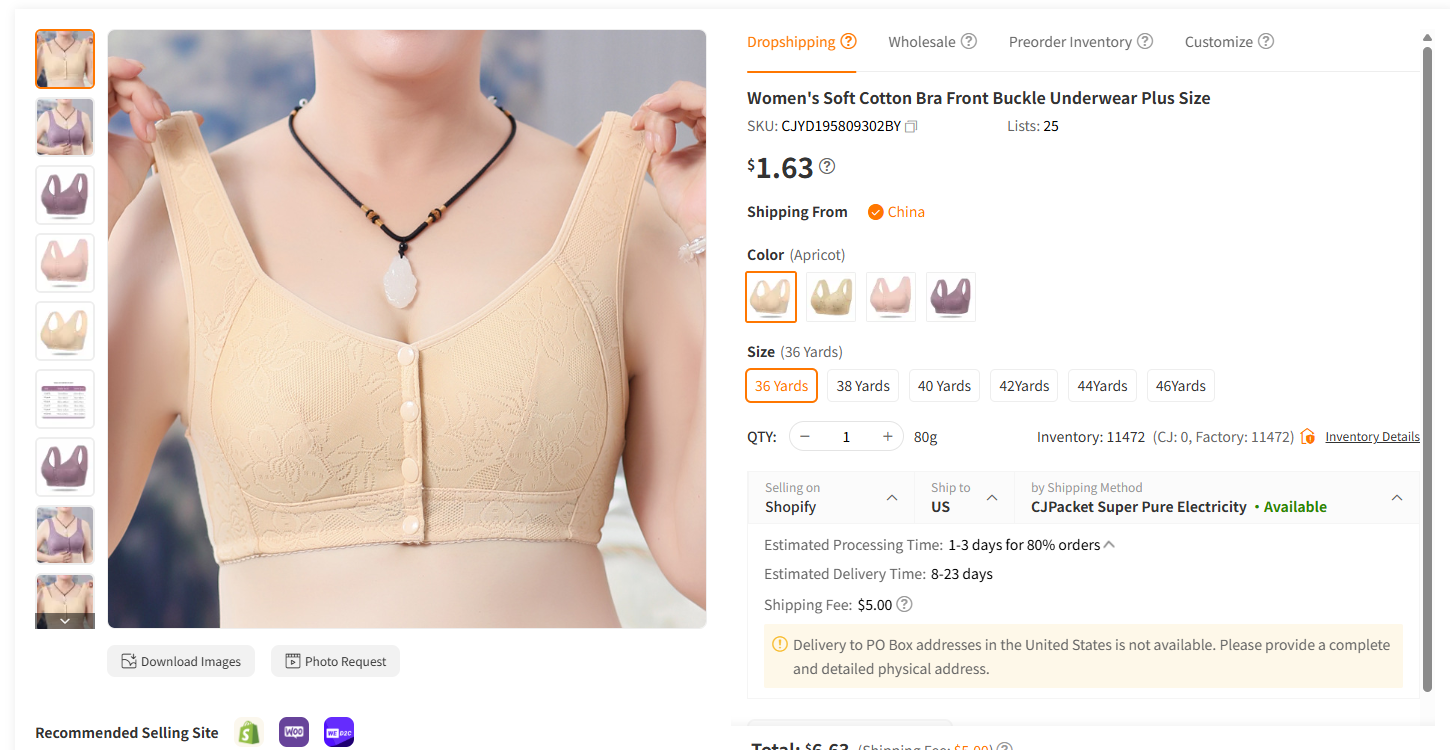 Elderly Front Closure Bra